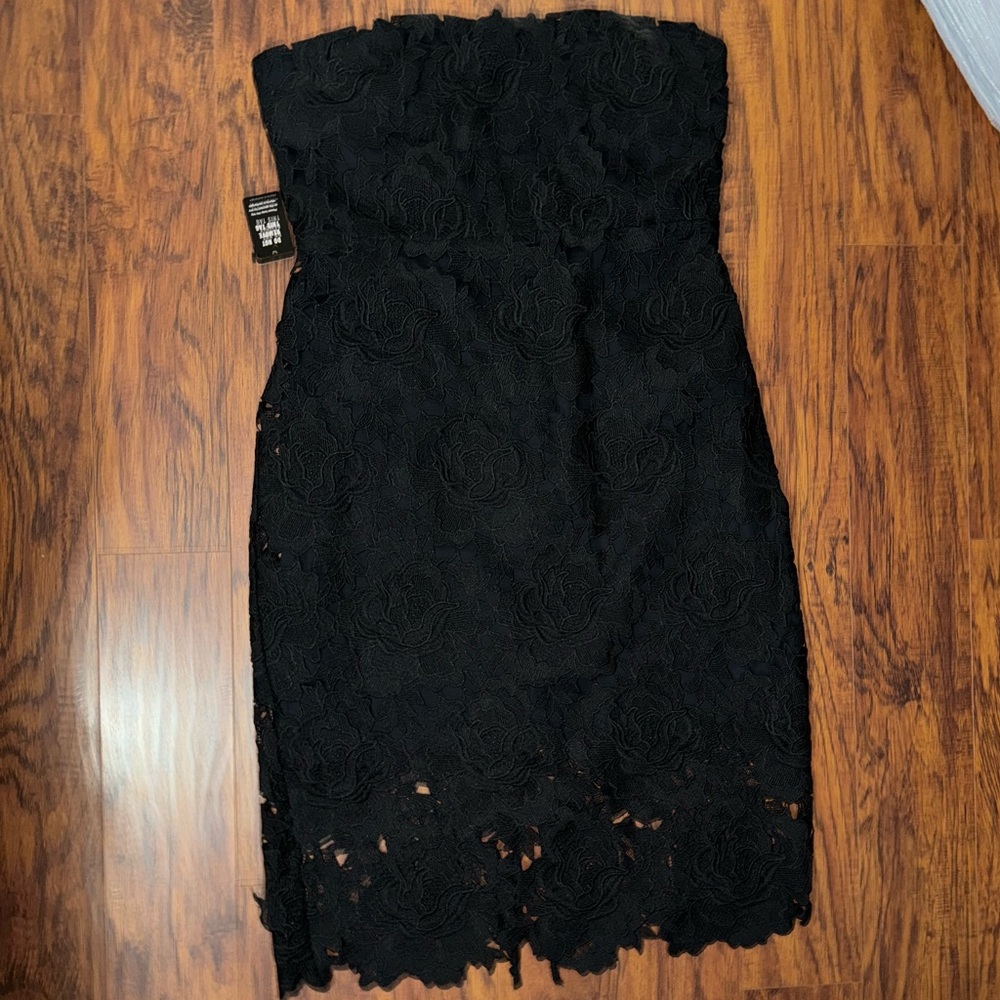 Express Lace Strapless Dress